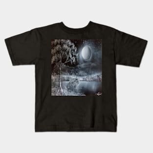 Moon Lake landscape Kids T-Shirt